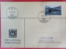 BP1) 1948 Pro Patria FDC Deutsch auf Karte Philatela