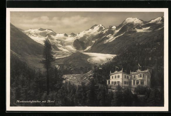 Ansichtskarten: AK Morteratschgletscher mit Hotel – Gebraucht aus Berlin von bartko-reher
