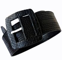 Cintura vintage in pitone nero con fibbia grande 🐍.nuova