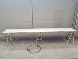 Weisse Tischplatte 364x52cm, Arbeitsplatte, Holzplatte