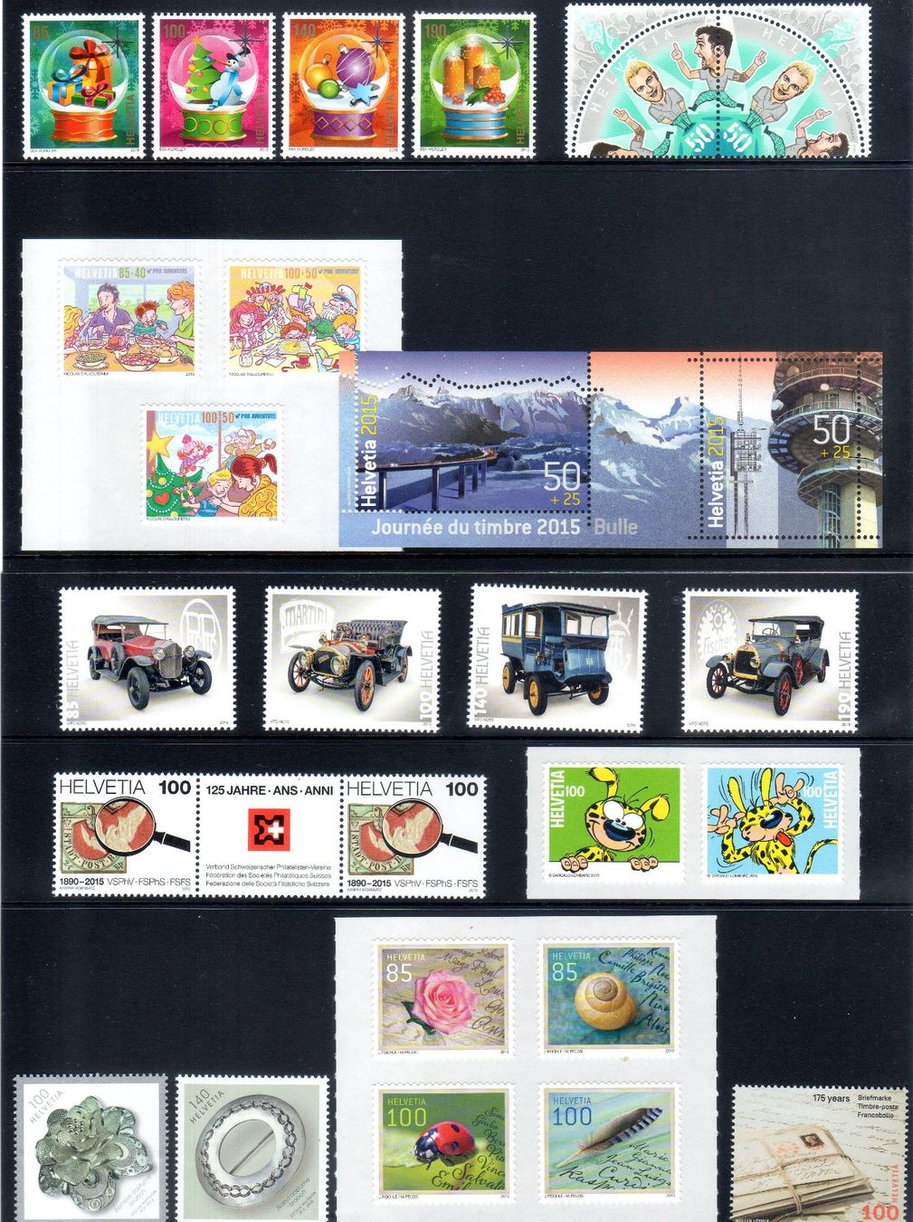 Alle Briefmarken: JAHRESSAMMLUNG 2015 ** POSTFRISCH ** - EM27 – Neu (gemäss Beschreibung) aus Losone von EM2019 1