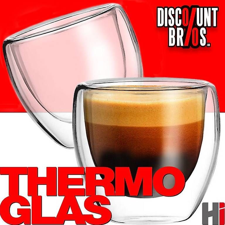 Bicchieri: 2er-Set Espresso Gläser THERMO-TRINKGLAS Trinkgläser – Nuovo e nell'imballaggio originale da Zürich venduto da Discountbros