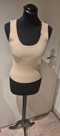 Rippstrick Top beige Grösse 38 DtLm Don't Label me