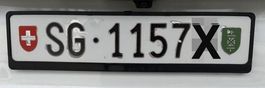 Kontrollschild, Kennzeichen, Nummernschild SG 5-stellig