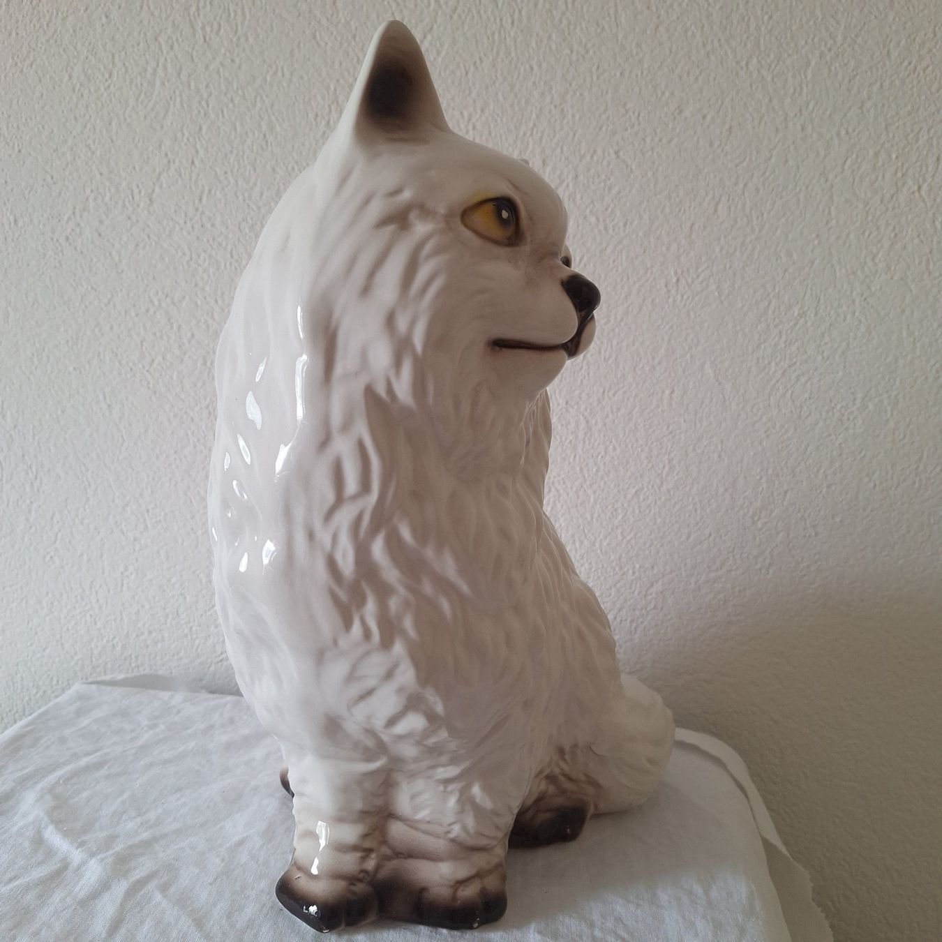 Skulpturen & Statuen: Vintage grosse Keramik Katze, weiss – Gebraucht aus Winterthur von Goldpipau 5