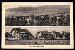AK Brenzikofen, Ortspanorama, Kinder auf einem Feld