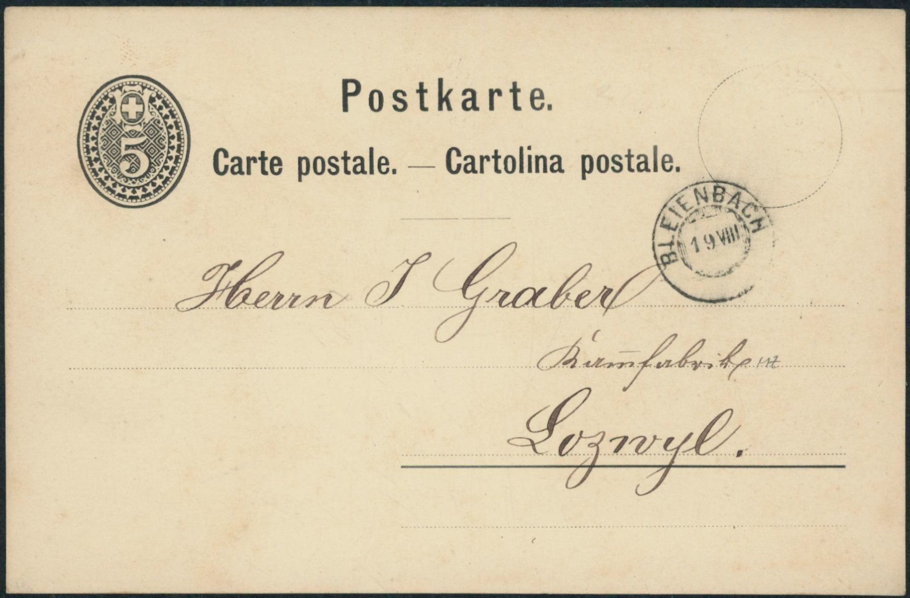 Alle Briefmarken: BE Bleienbach - Zwergstempel - Karte – Gebraucht aus Schindellegi von leecollect