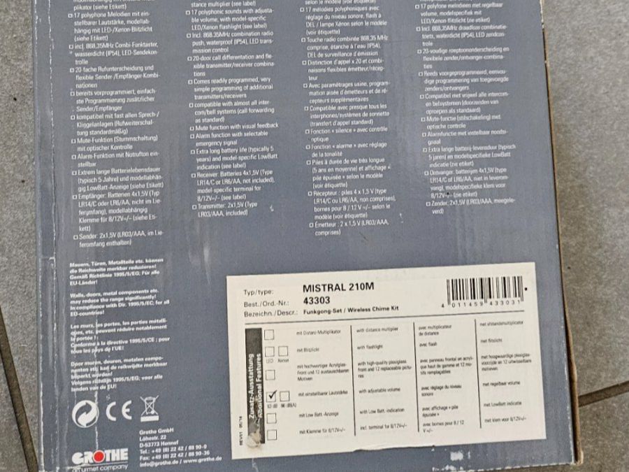 Glocken & Treicheln: Funkgong Grothe Mistral – Neu und originalverpackt aus Laupersdorf von jonesfluck 1
