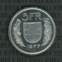 CHF___5.00 1977 stgl * nigelnagelneu! 5 Franken