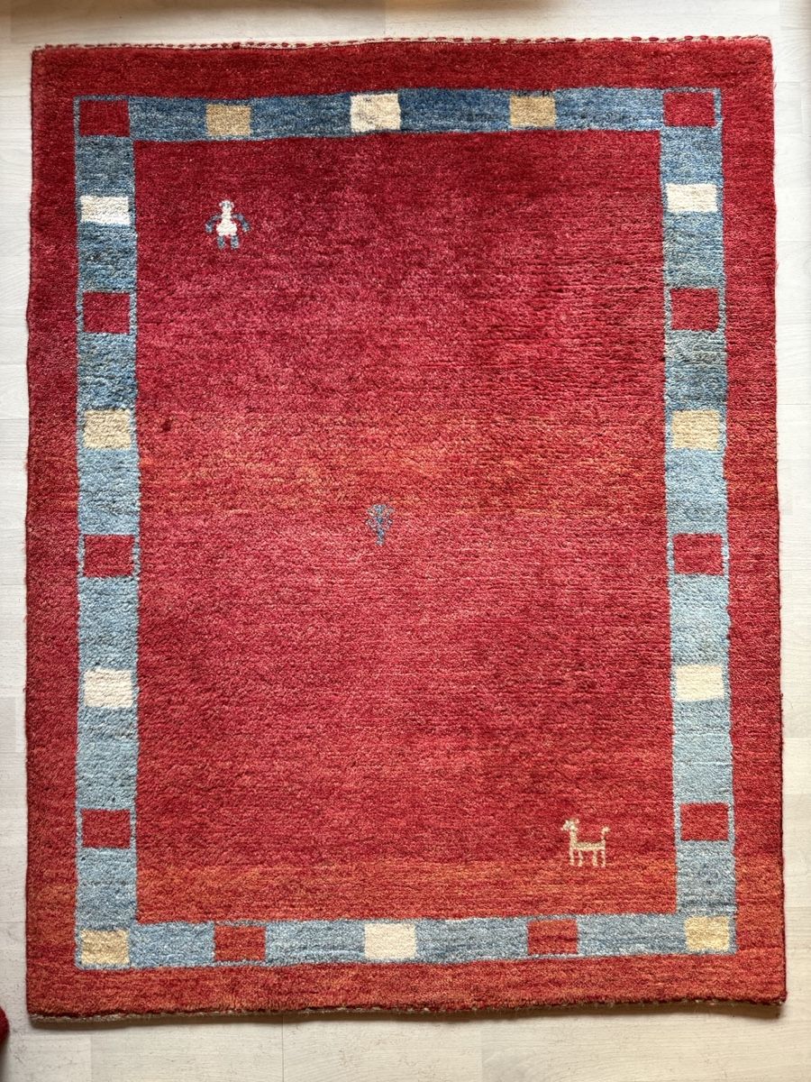 Gabbeh Teppiche: Wunderschöner, handgeknüpfter Orientteppich  Gabbeh111x86.cm – Gebraucht aus Sempach von Star7