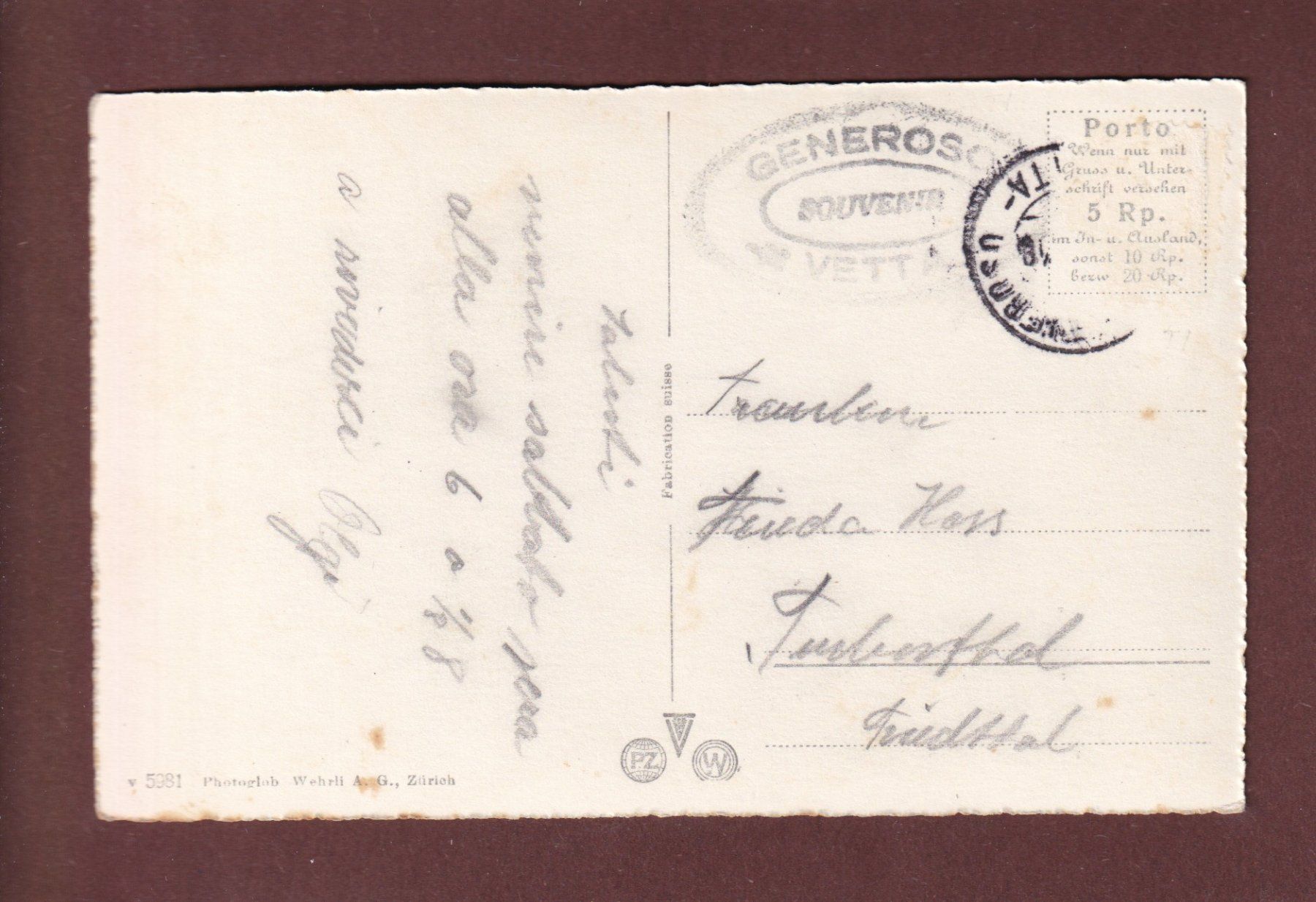 Cartoline postali: MONTE GENEROSO – Usato da Pully venduto da nicecards-shop 1