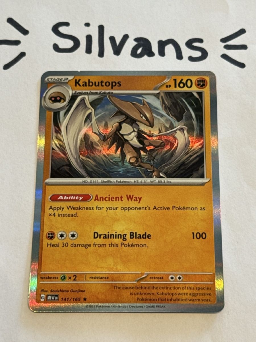 Pokémon Carte collezionabili: Kabutops Holo MEW 151 141 Englisch – Nuovo (secondo la descrizione) da Wil SG venduto da Silvans