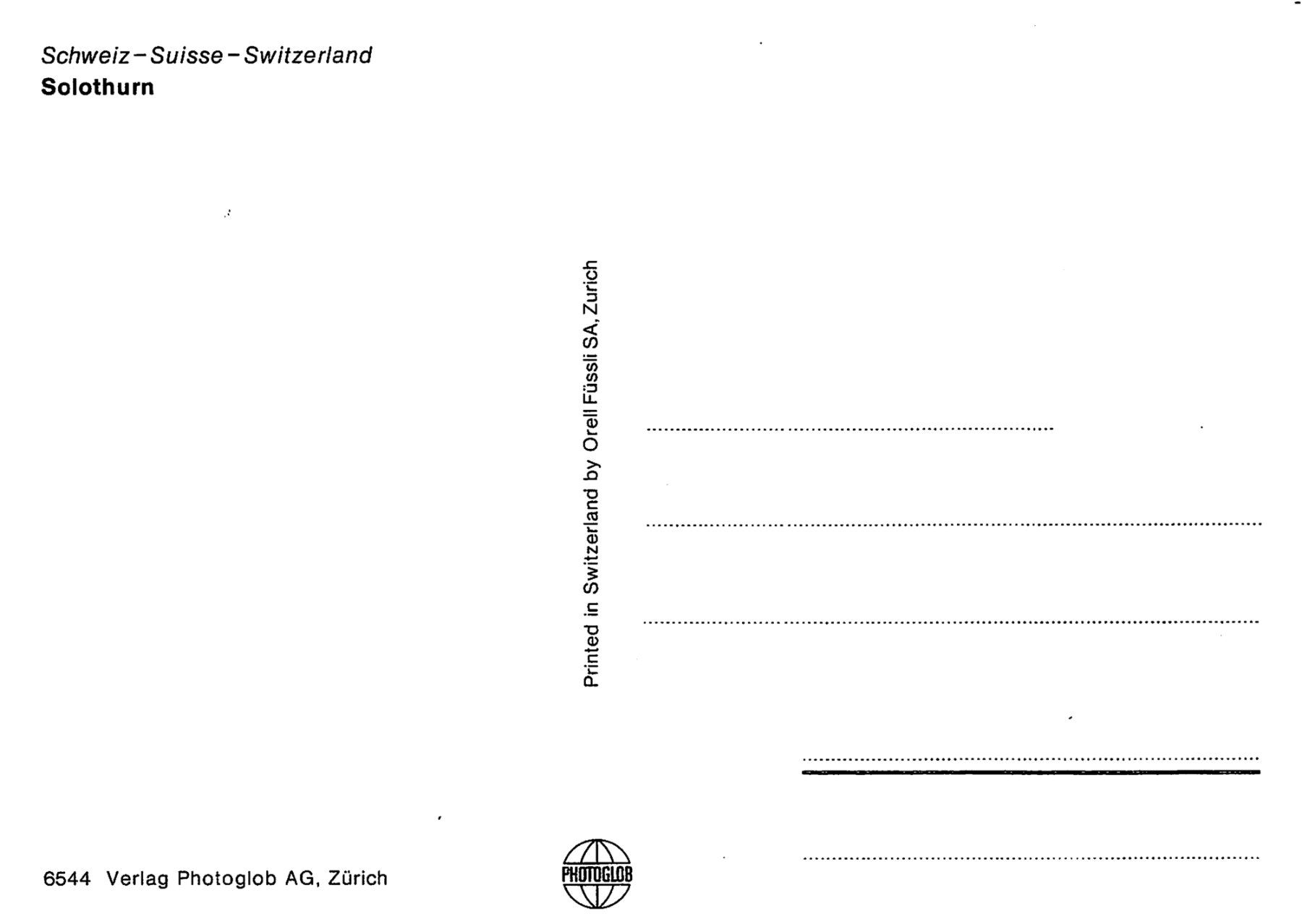 Cartoline postali: SO - Solothurn – Usato da Ottikon b.Kemptth. venduto da Neptun1974 1
