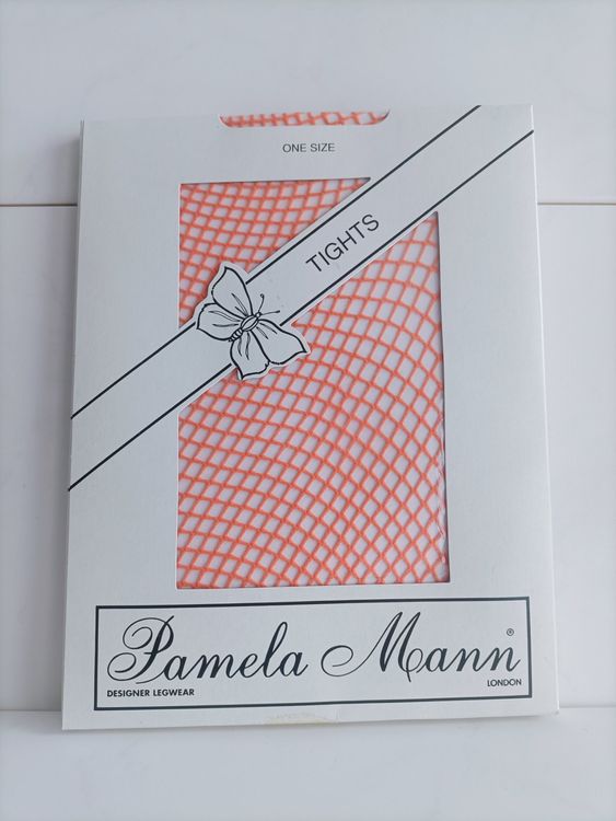 Collant résille orange Pamela Mann TS090 Fishnet neon-orange (Neuf avec ...