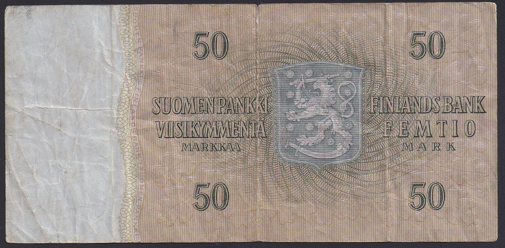 Banconote: Finnland 50 Markkaa 1963 – Usato da Brugg AG venduto da banknoten_muesli 1