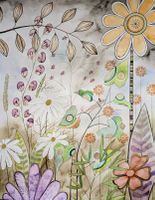 Original Aquarell Fantasie Frühlings Blumen Bild