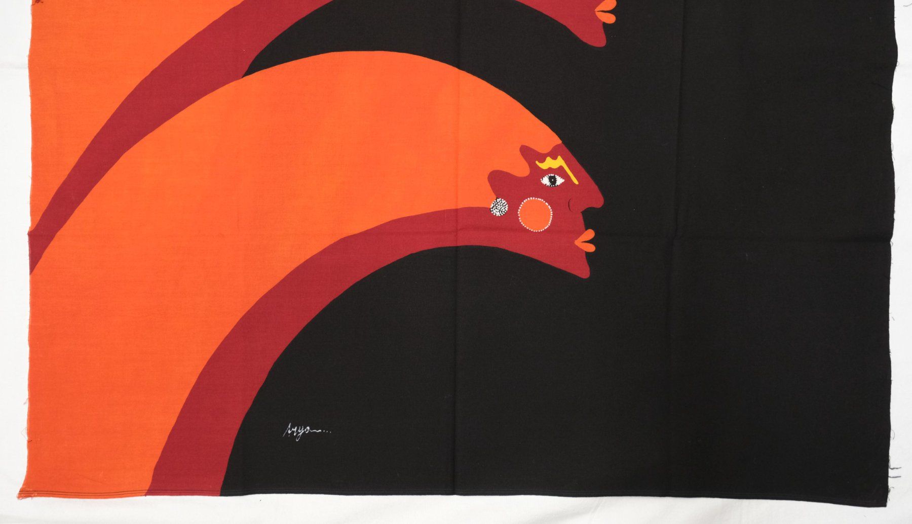Poster & Bilder: Ethno Batik Stoff-Bild Faces Indonesien 75x90cm – Neu (gemäss Beschreibung) aus Zürich von Masala-Oase 1