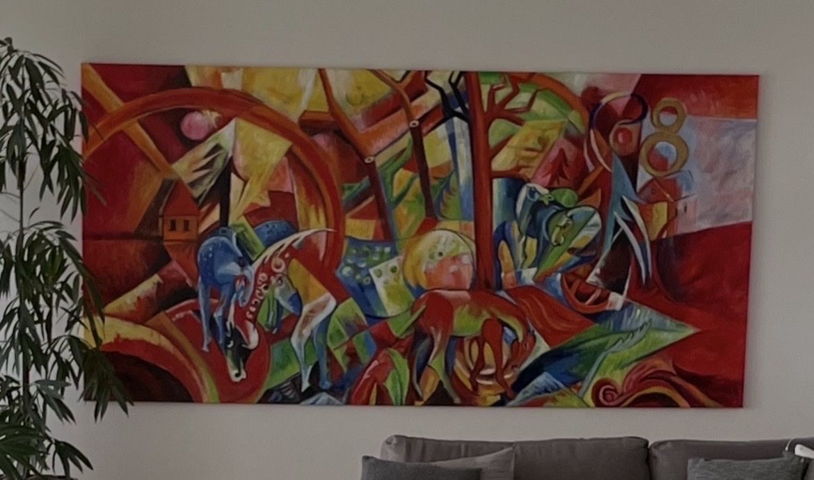 Gemälde: Large abstract canvas painting red – Gebraucht aus Zug von Zuger1987