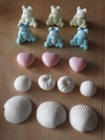 SEIFE SAMMELN, KLEINE TIERCHEN,  HERZEN, MUSCHELN,