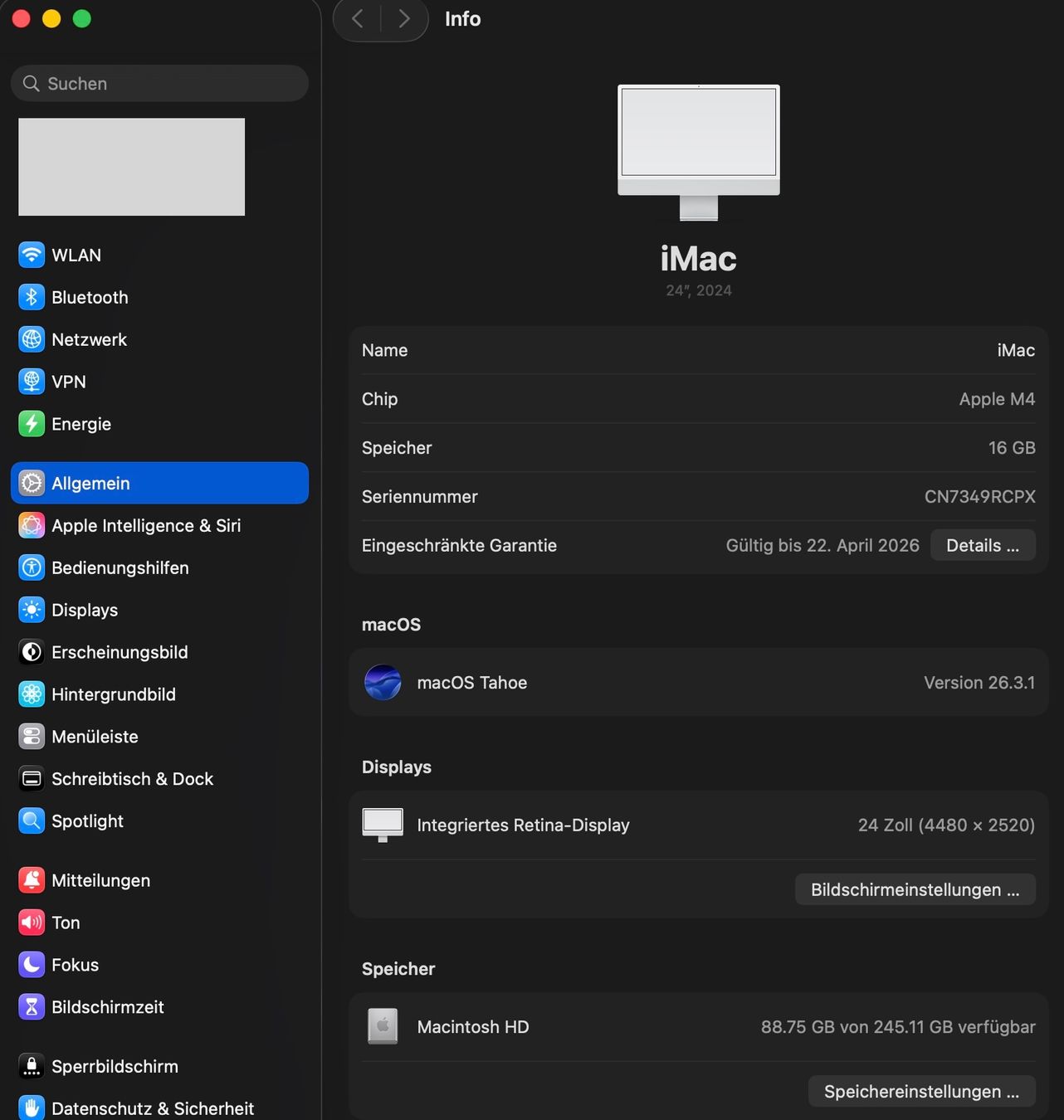 Apple PC: iMac 24" Retina 4.5K, silber, Apple M4 – Usato da Lohn-Ammannsegg venduto da Uranus2001 1
