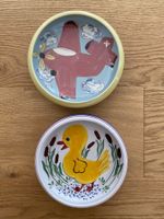 2x Handgemachte Sammlerteller Kinder/BabyTeller aus Ton (?)