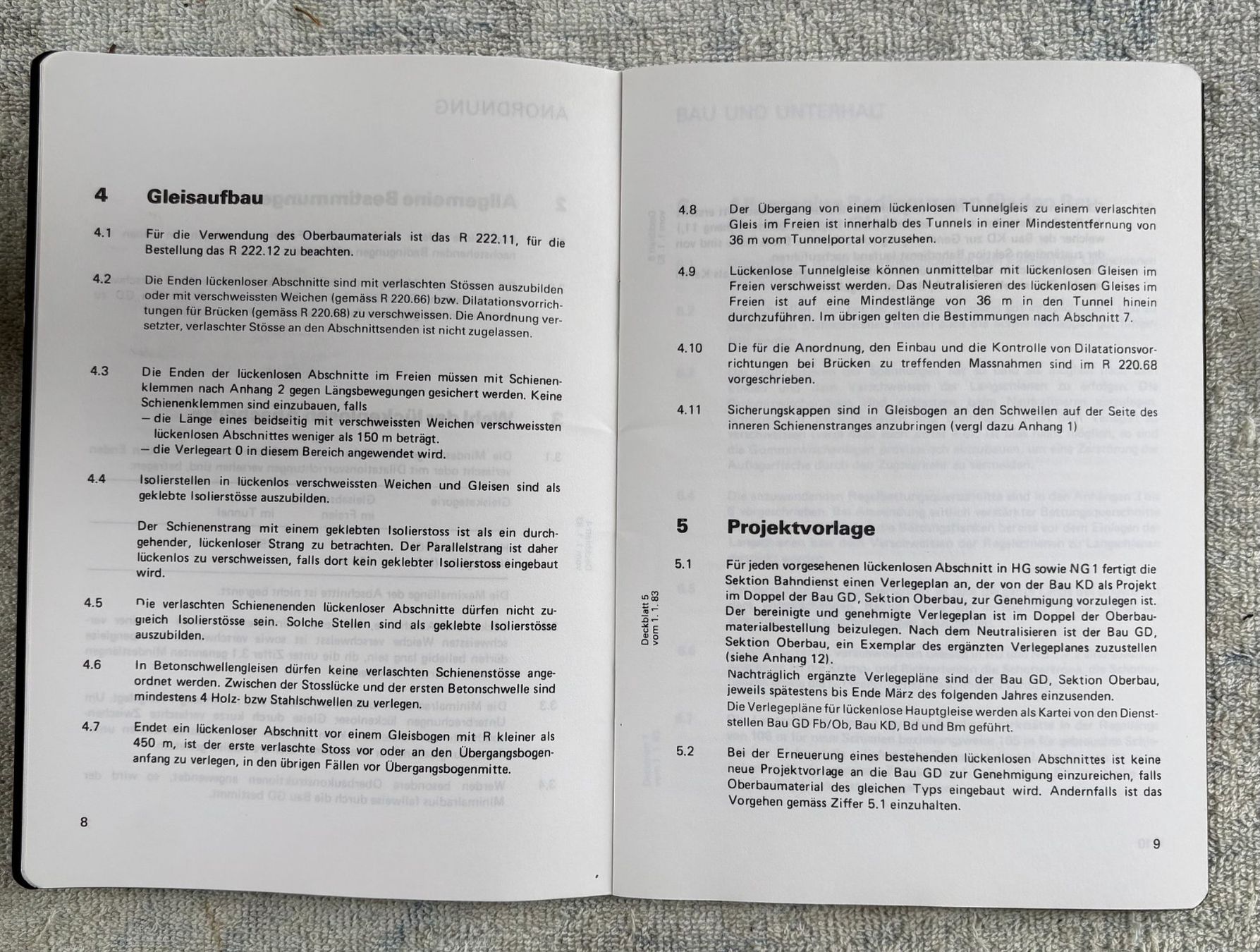 Documenti: SBB R220.41 LÜCKENLOSE GLEISE – Usato da Ostermundigen venduto da wini63 2