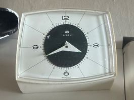 Analog Wecker WESTERN GERMANY weiss guter Zustand