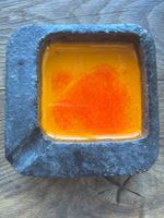 Vintage Keramik Aschenbecher / Catch all, Orange-Schwarz