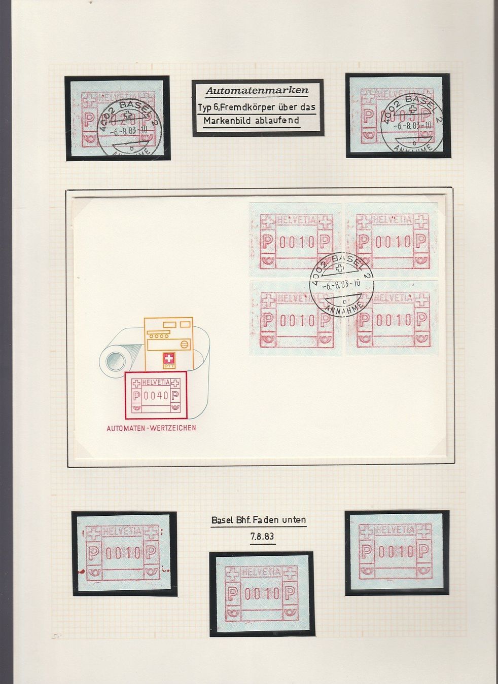 Alle Briefmarken: 6II Fremdkörper auf dem Farbband – Gebraucht aus Oberglatt ZH von Wiedmi6