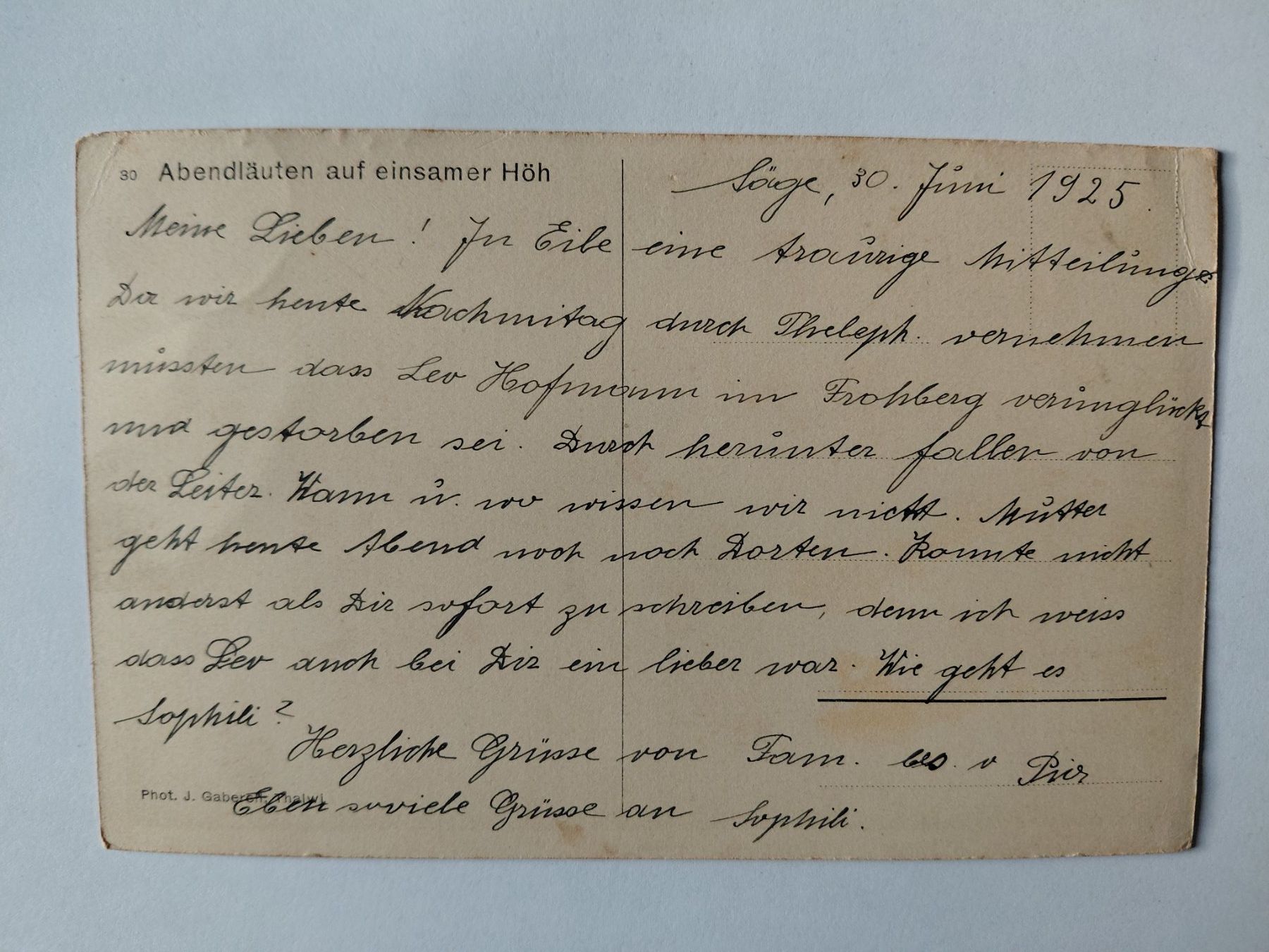 Cartoline postali: Alte Ansichtskarte von 1925 , Rarität! – Usato da Wattwil venduto da yburgler 1