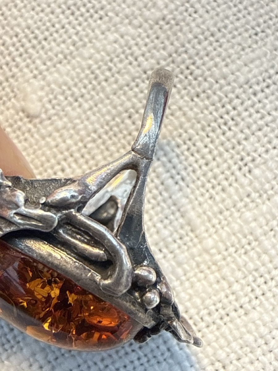 Bagues: Anello argento e ambra vintage  – D'occasion à Sion par marca75 6