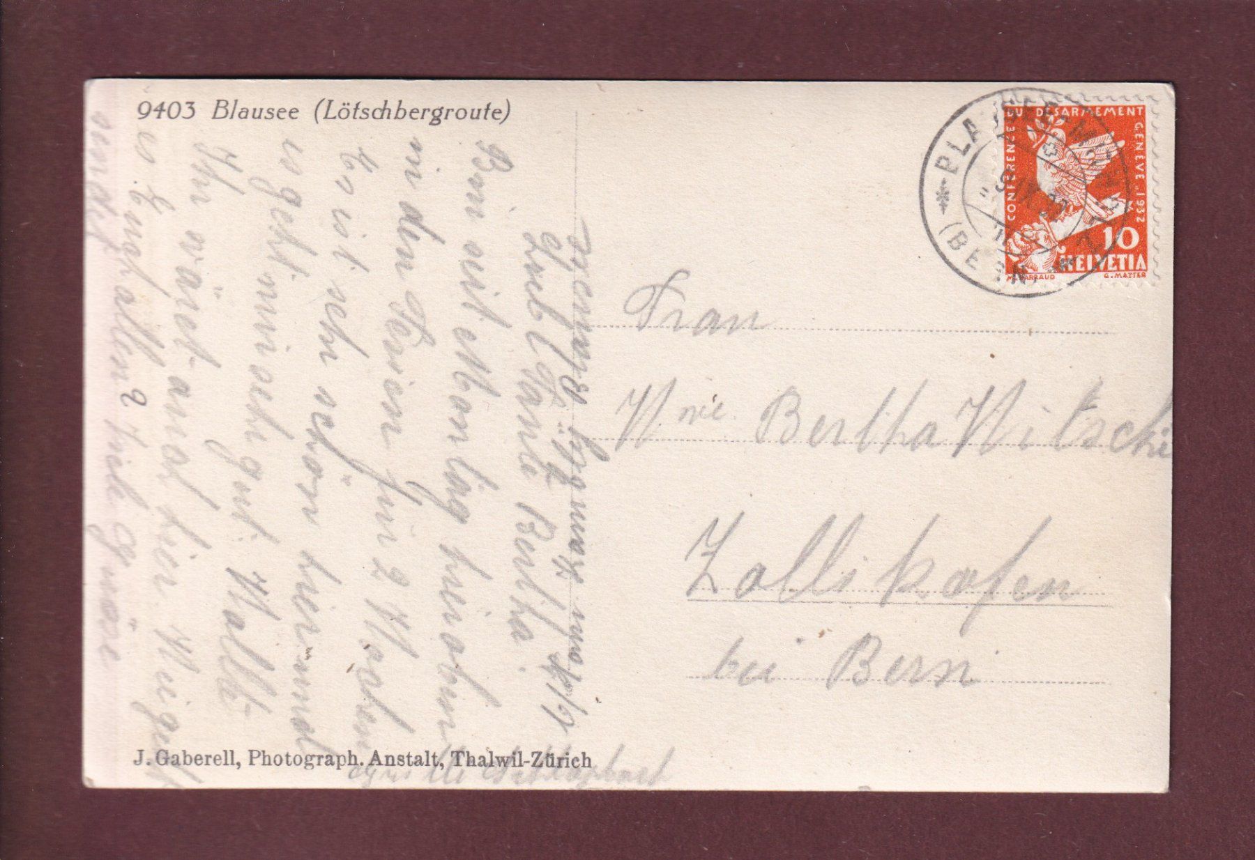 Cartes postales: BLAUSEE - Leute - 1932 – D'occasion à Pully par nicecards 1