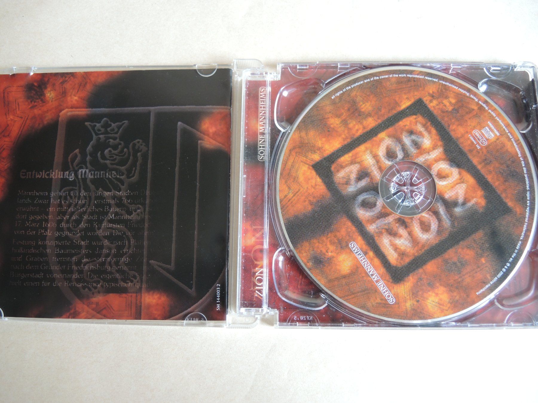 CD: CD Söhne Mannheims ZION – Usato da Rorschach venduto da maeck8 2