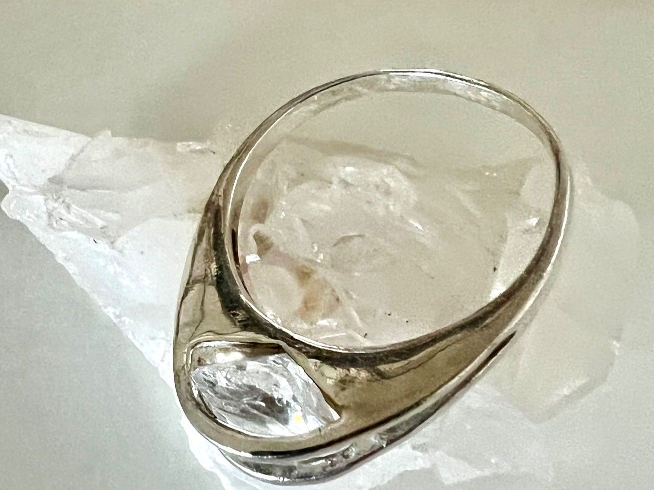 Anelli: Designer Silber Ring 925 mit 9mm schwebendem Zirkonia – Usato da Ruswil venduto da artbyhand 3