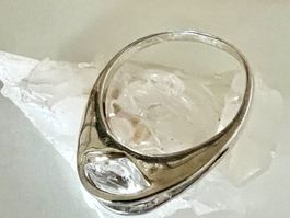 Designer Silber Ring 925 mit 9mm schwebendem Zirkonia