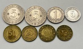 Lot. 8 Münzen Algerien 1964-1972