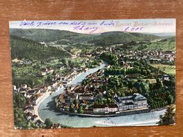 AK Baden 1905 gelaufen nach Bauma