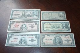 CUBA 6 billets différents à partir de 1949
