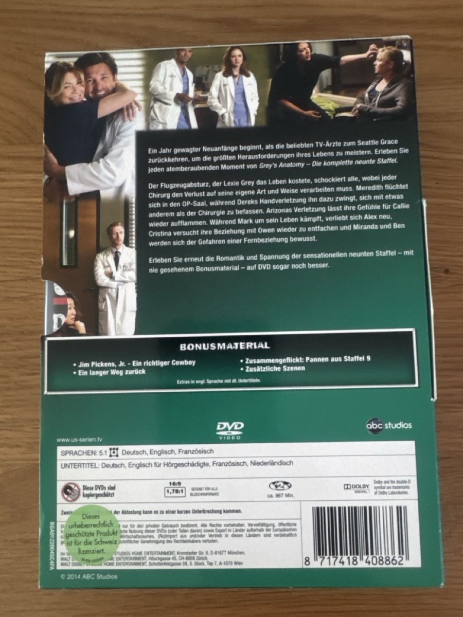 Alle DVDs: Grey's Anatomy Staffel 9 DVD – Gebraucht aus Muhen von Kusi_ 1