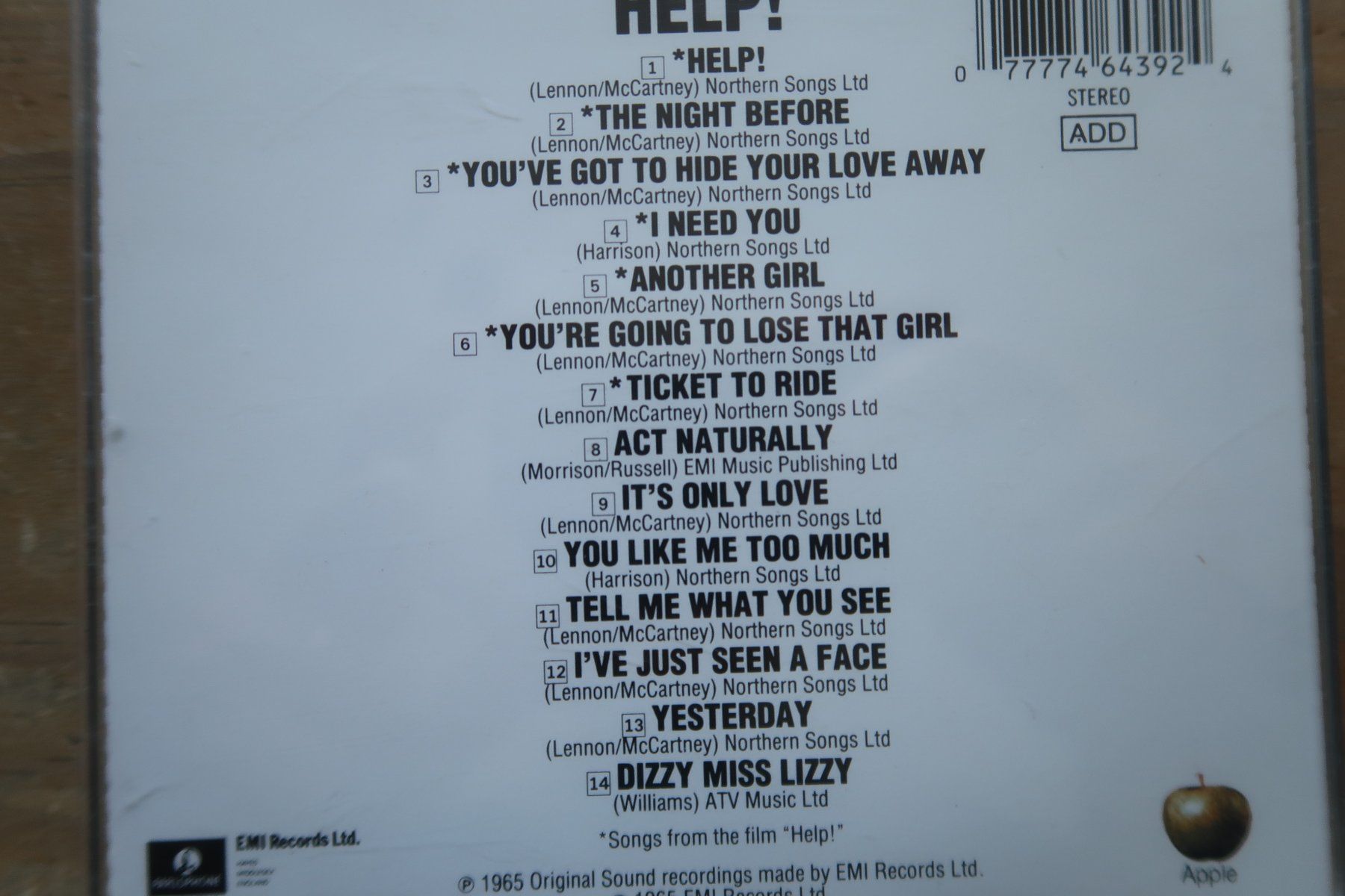 CD: THE BEATLES - HELP!  - CD – Usato da Basel venduto da Patiscat 2