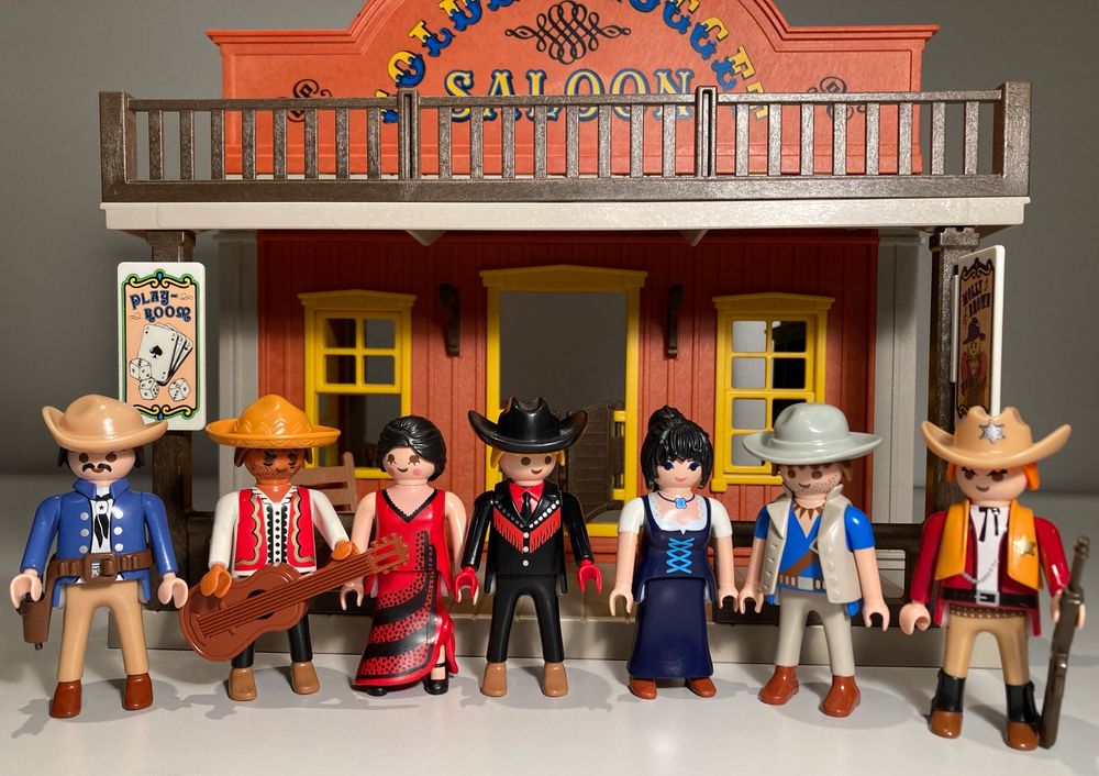 VNTG Playmobil Collector Western 3787 Saloon Golden Nugget boîte d'origine - France
