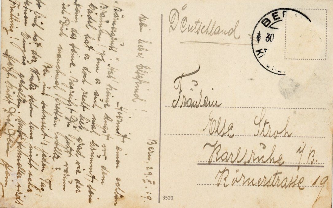 Ansichtskarten: Bern  BE   -  Trachtenfrau mit Bär     um  1919 – Gebraucht aus Brig von Valcards54 1