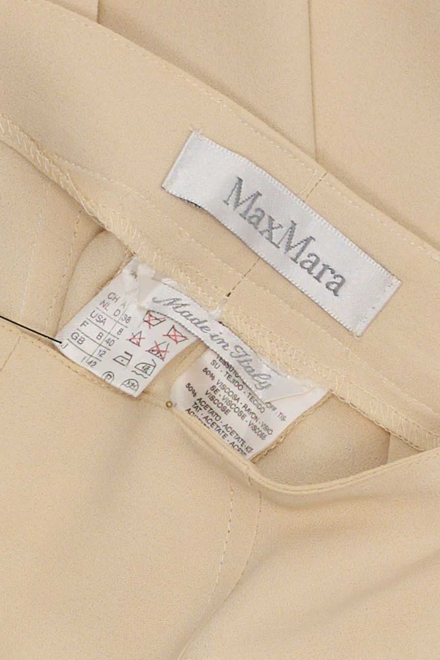 Max Mara Hosen: Pantalon MaxMara Viscose Beige Clair Taille 38 – Gebraucht aus Fribourg von re-fine 5