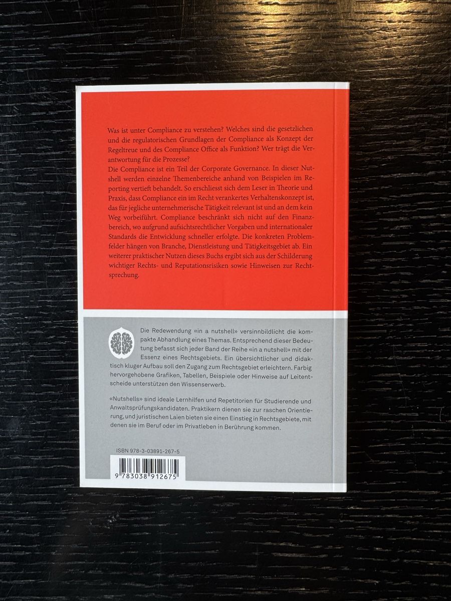 Libri: Compliance in a Nutshell, Monika Roth, 4. Auflage – Nuovo e nell'imballaggio originale da Bätterkinden venduto da peacelover_fili 2