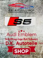 Audi S5 Emblem Schriftzug Logo NEU in Rot/Schwarz glänzend