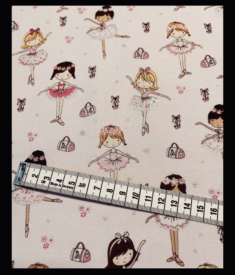 Tessuti: Patchworkstoff Ballerinas Glitzer – Nuovo (secondo la descrizione) da Seuzach venduto da KreativmitStoff 1
