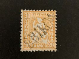 Sitzende Helvetia, Kat. 32, gestempelt EBIKON/LU