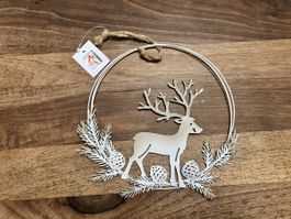Sale! Weihnachtsdeko: Hirsch im Ring, neu, Durchmesser 20cm