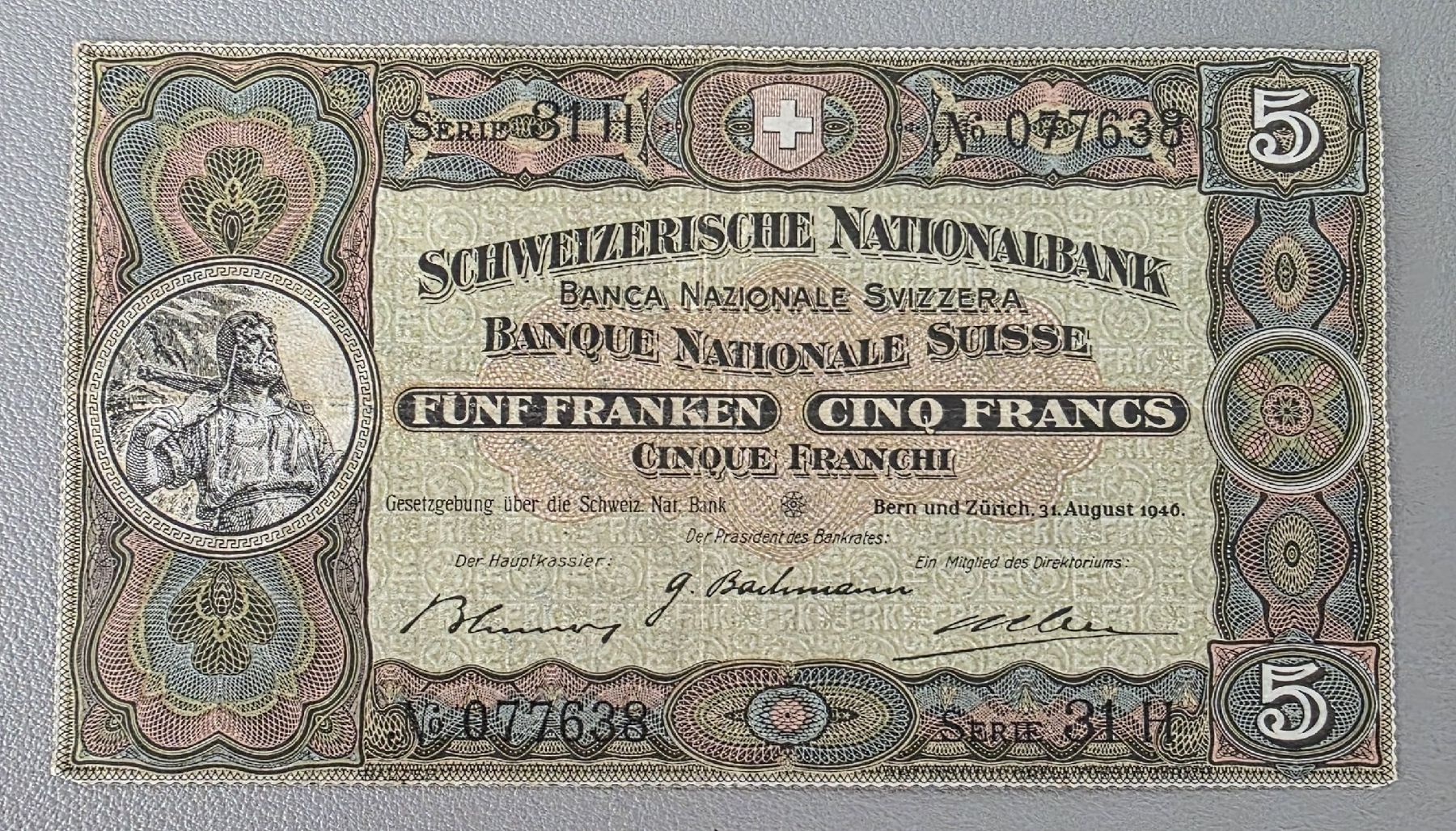Banconote: 5 Fr. 31.August 1946 Super erhaltung – Usato da Niederuzwil venduto da 262305