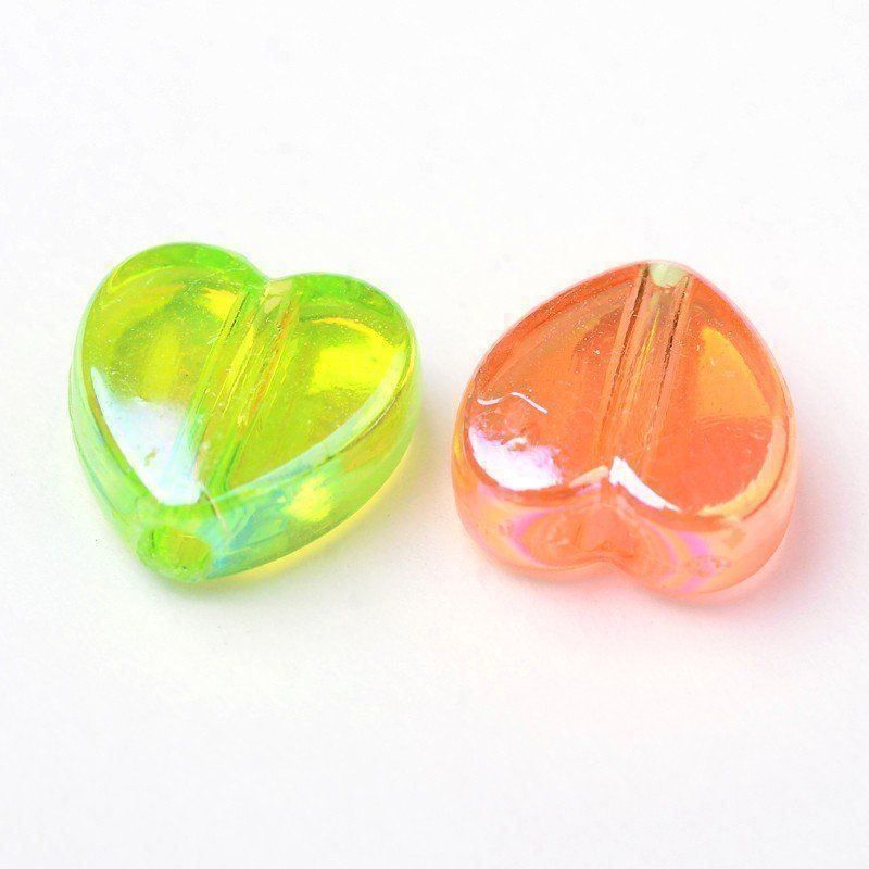 Perle (finte): Acrylperlen Herz gemischt 8x8x3mm /100St – Nuovo (secondo la descrizione) da Rüegsau venduto da Tausendfreund 1